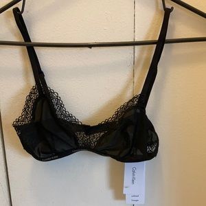 Calvin Klein Sheer Maquisette Triangle Bra Black